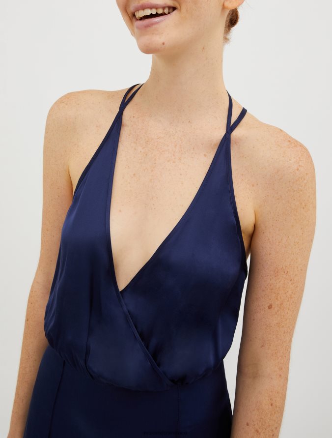 MAX&Co. mujer mono palazzo de satén Z860B145 vestir azul medianoche