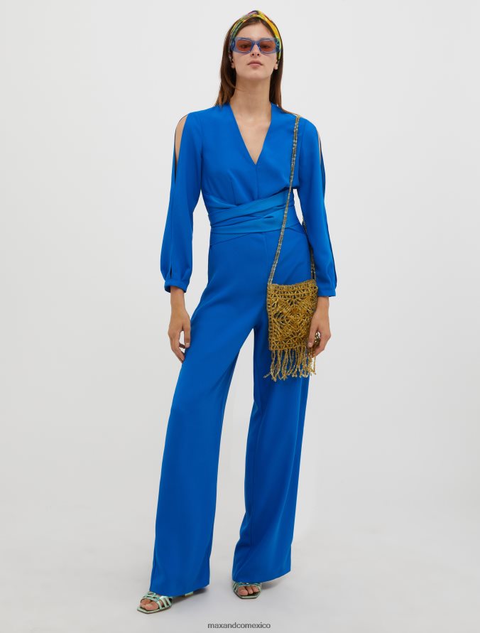 MAX&Co. mujer mono palazzo envers de satén Z860B166 vestir azul aciano