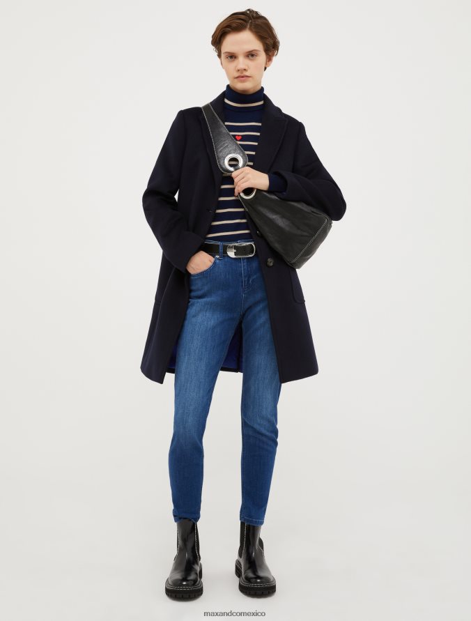 MAX&Co. mujer abrigo de doble cara en mezcla de lana Z860B873 vestir Azul marino