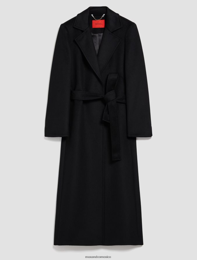 MAX&Co. mujer abrigo de lana con cinturón Z860B840 vestir negro