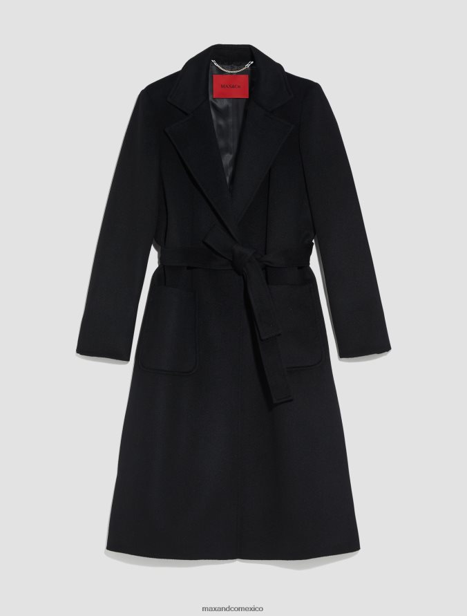 MAX&Co. mujer abrigo de lana fuera de control Z860B843 vestir negro