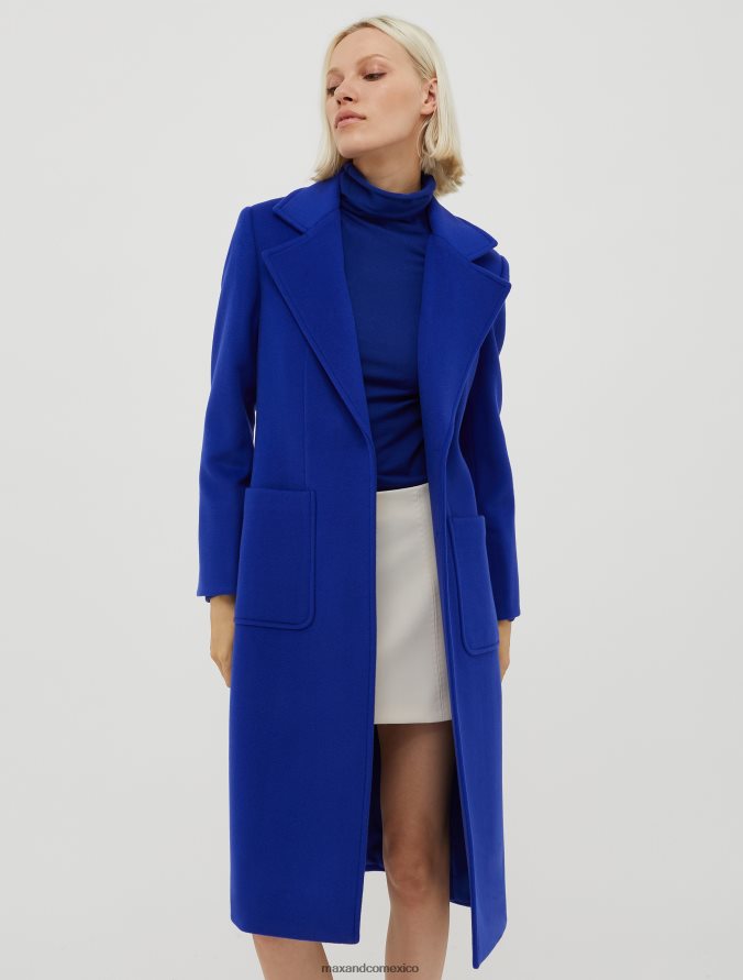 MAX&Co. mujer abrigo de lana fuera de control Z860B862 vestir azul chino