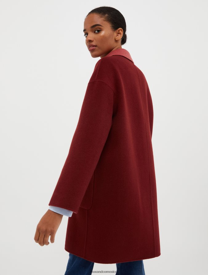 MAX&Co. mujer abrigo de lana reversible Z860B836 vestir borgoña