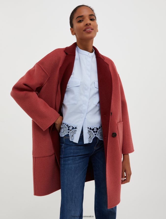 MAX&Co. mujer abrigo de lana reversible Z860B836 vestir borgoña