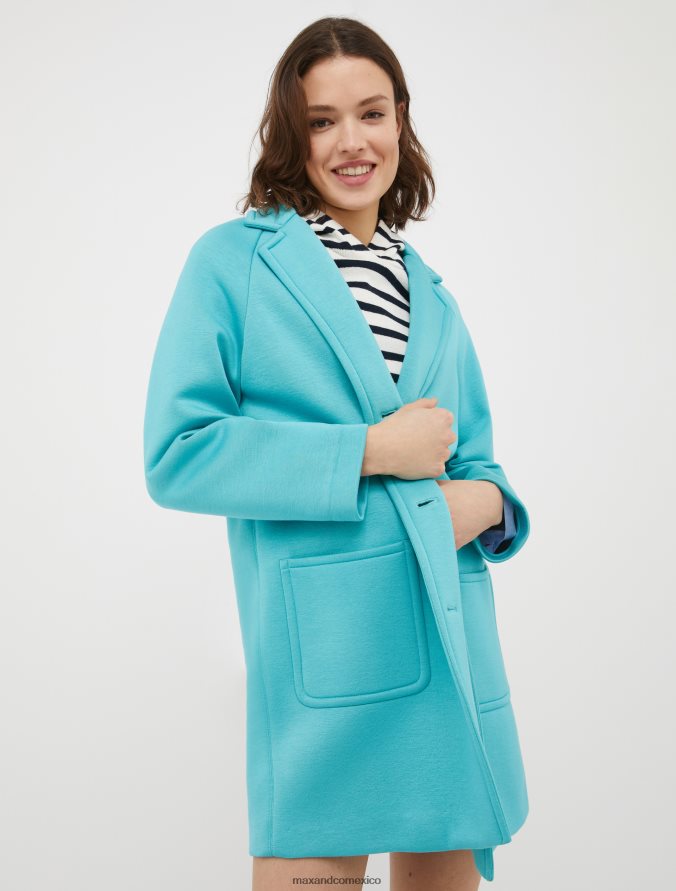 MAX&Co. mujer abrigo de punto revestido Z860B827 vestir azul claro