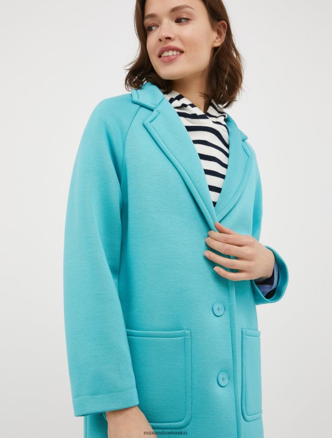 MAX&Co. mujer abrigo de punto revestido Z860B827 vestir azul claro