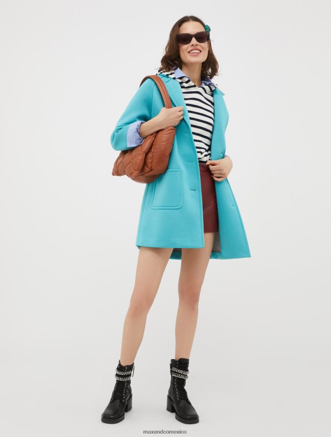 MAX&Co. mujer abrigo de punto revestido Z860B827 vestir azul claro