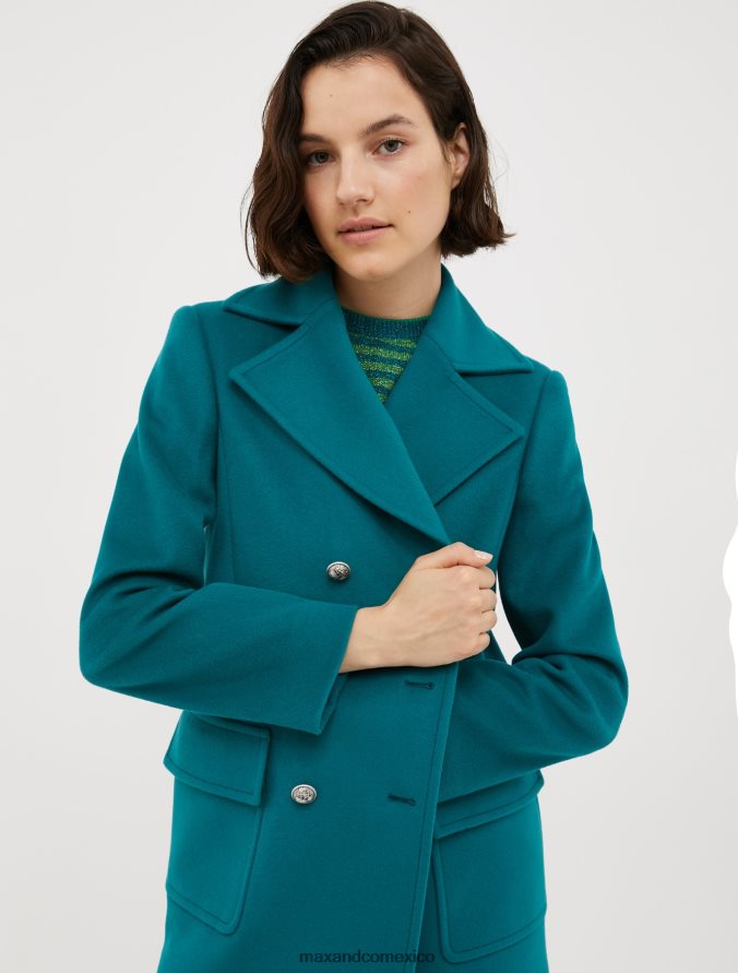 MAX&Co. mujer chaquetón de paño de lana Z860B817 vestir verde esmeralda