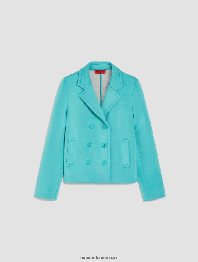 MAX&Co. mujer chaquetón de punto con doble botonadura Z860B825 vestir azul claro
