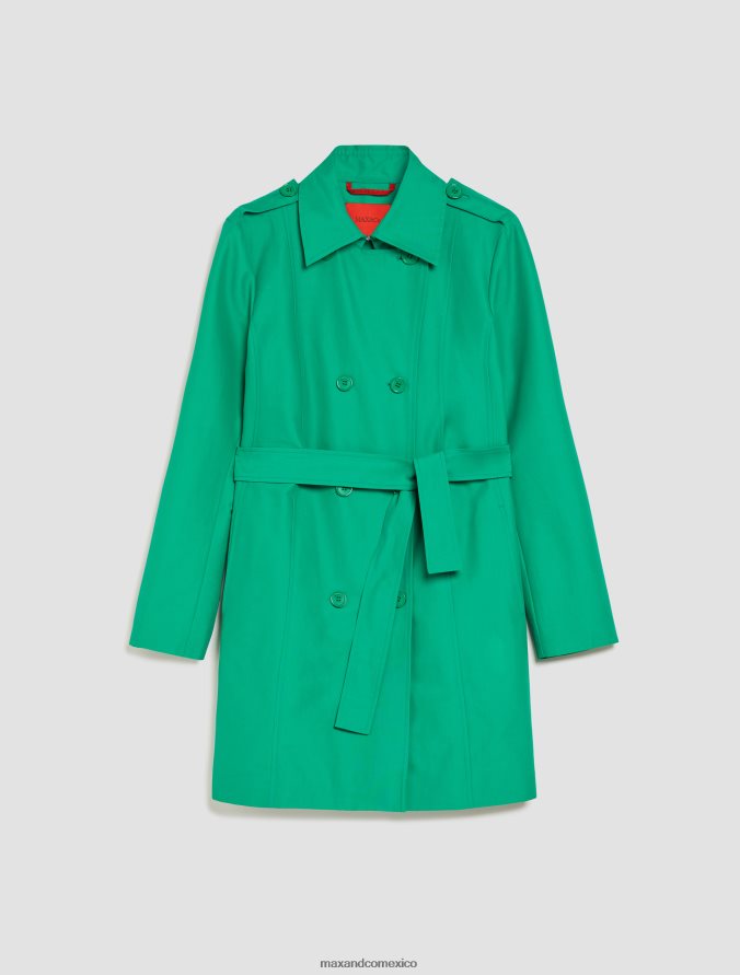 MAX&Co. mujer gabardina con doble botonadura Z860B822 vestir verde esmeralda