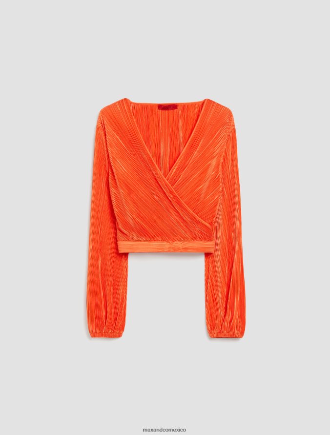 MAX&Co. mujer blusa de punto microplisada Z860B504 vestir óxido