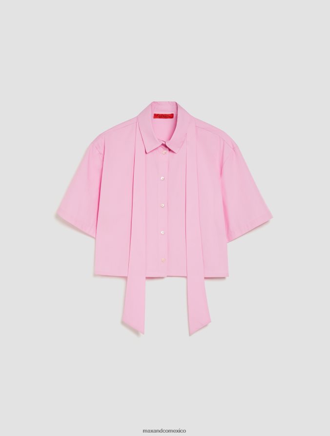 MAX&Co. mujer camisa corta de popelina de algodón Z860B547 vestir rosa