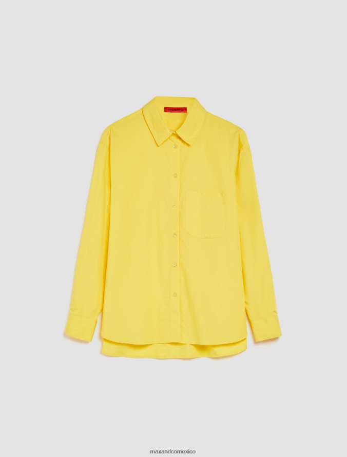 MAX&Co. mujer camisa de popelina de algodón Z860B460 vestir limón