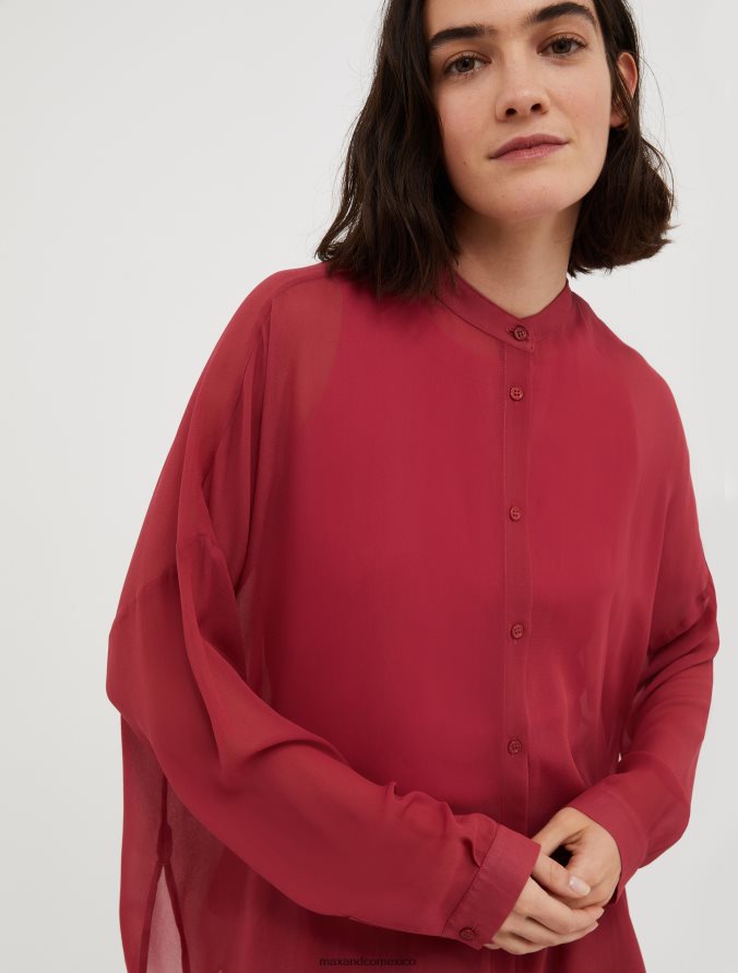 MAX&Co. mujer camisa georgette Z860B443 vestir borgoña