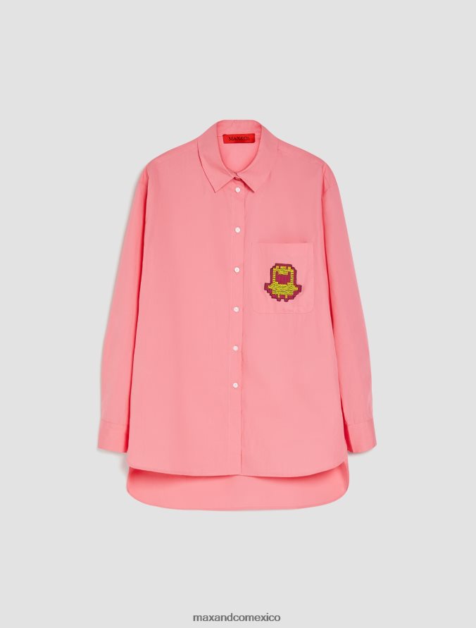 MAX&Co. mujer camisa tamagotchi de algodón con parche del logo Z860B498 vestir rosa