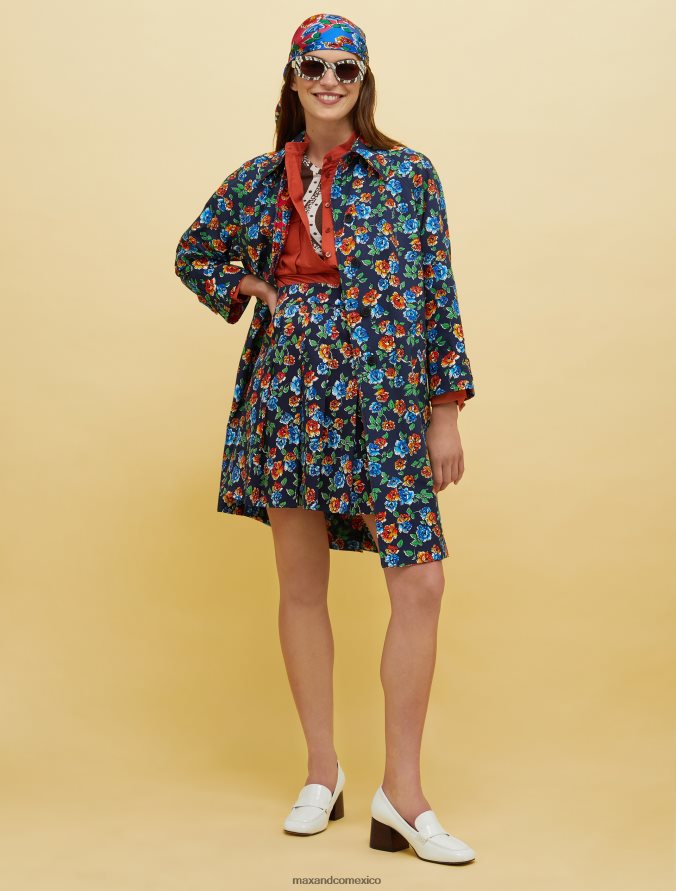 MAX&Co. mujer Camiseta flameada de personas, lugares y colores. Z860B580 vestir patrón marrón