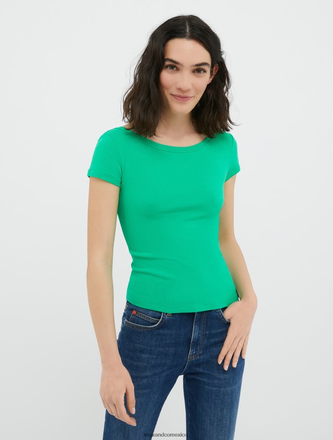 MAX&Co. mujer camiseta ajustada de punto Z860B602 vestir cielo azul