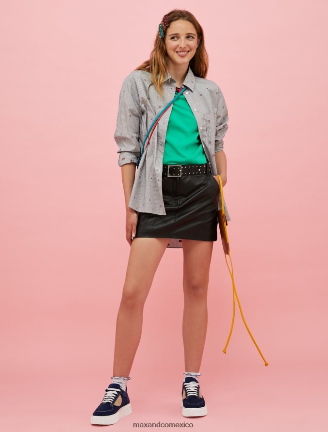 MAX&Co. mujer camiseta con aplique tamagotchi Z860B654 vestir cielo azul