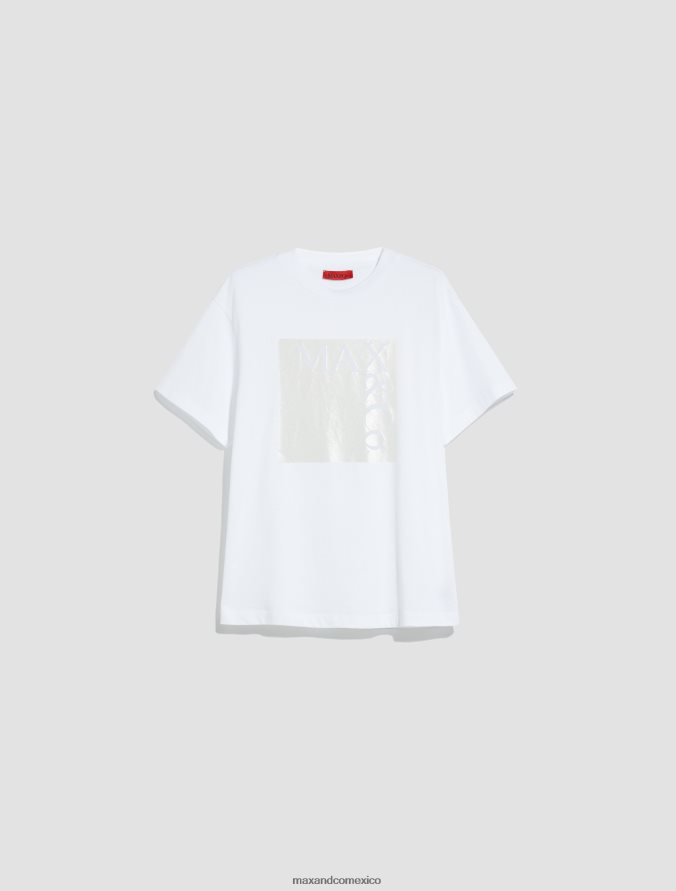 MAX&Co. mujer camiseta con logo estampado Z860B559 vestir blanco
