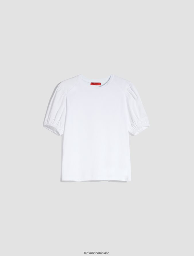 MAX&Co. mujer camiseta con mangas abullonadas Z860B657 vestir Blanco óptico