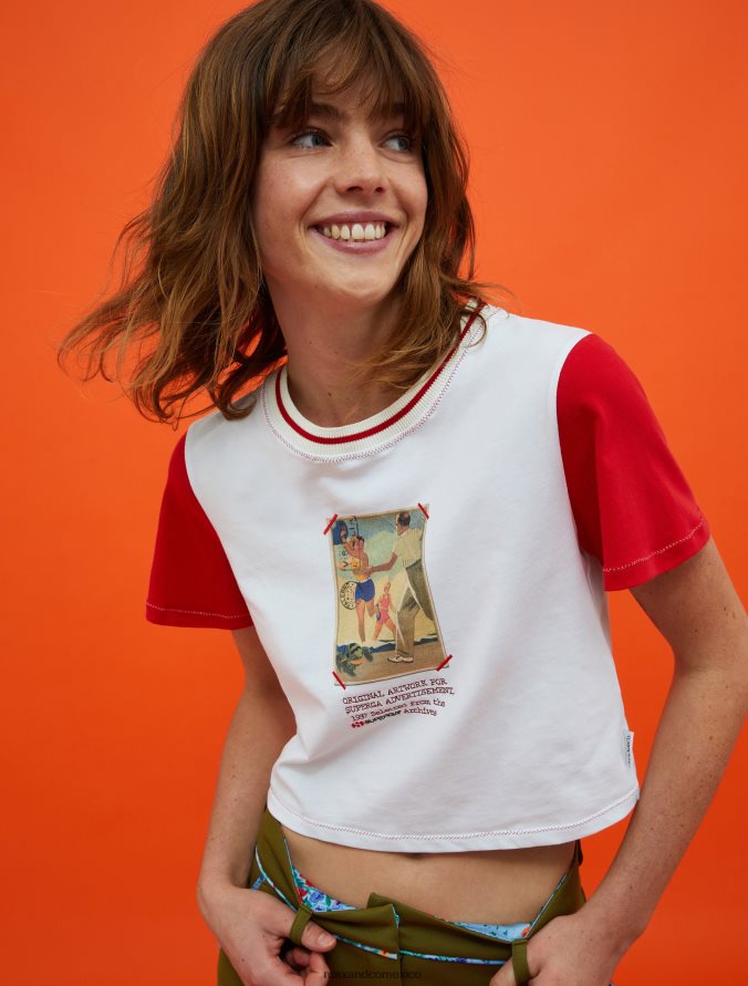 MAX&Co. mujer camiseta corta con estampado Superga Z860B572 vestir Blanco óptico