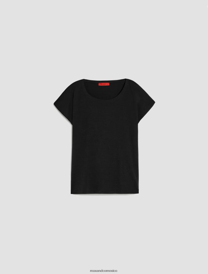 MAX&Co. mujer camiseta de punto de algodón Z860B628 vestir negro
