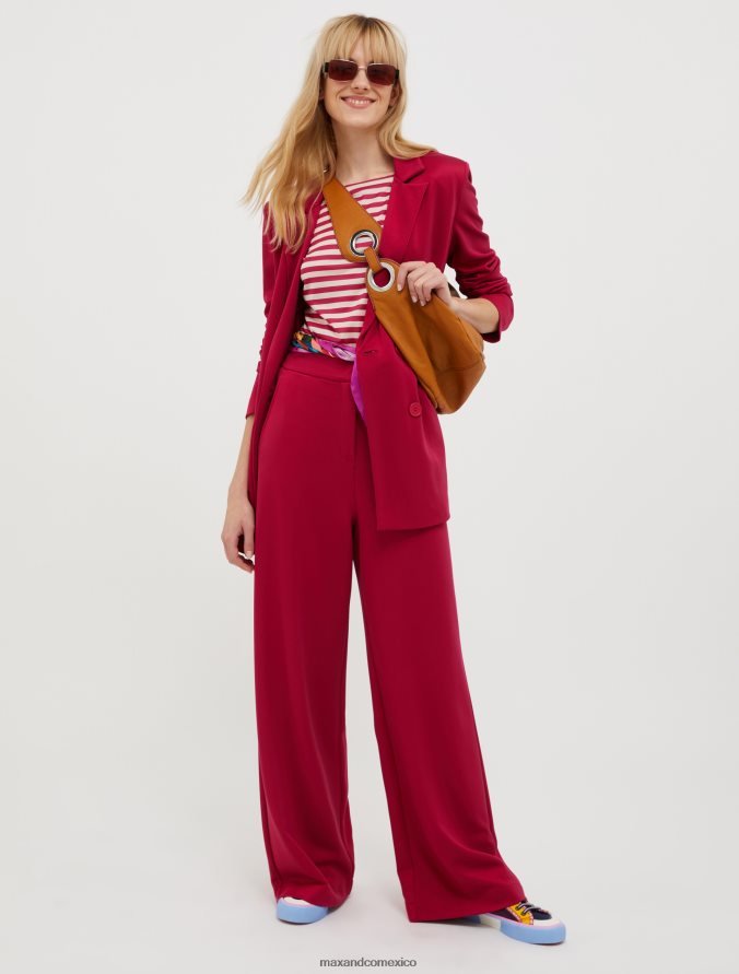 MAX&Co. mujer camiseta de punto de seda Z860B590 vestir borgoña