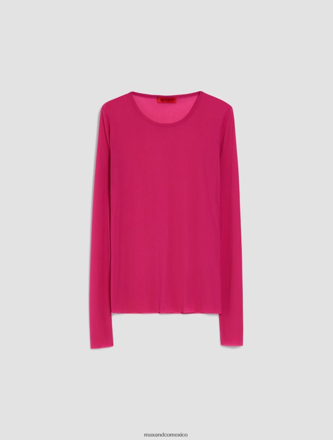 MAX&Co. mujer camiseta de punto de tul Z860B587 vestir patrón fucsia