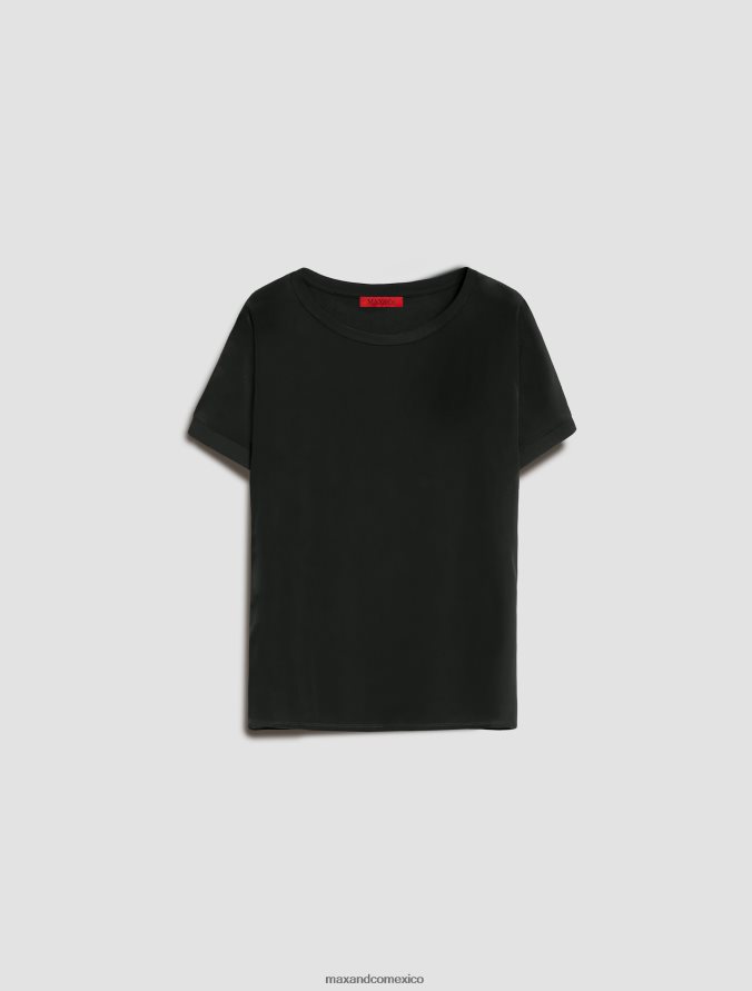 MAX&Co. mujer camiseta de seda y jersey Z860B658 vestir negro