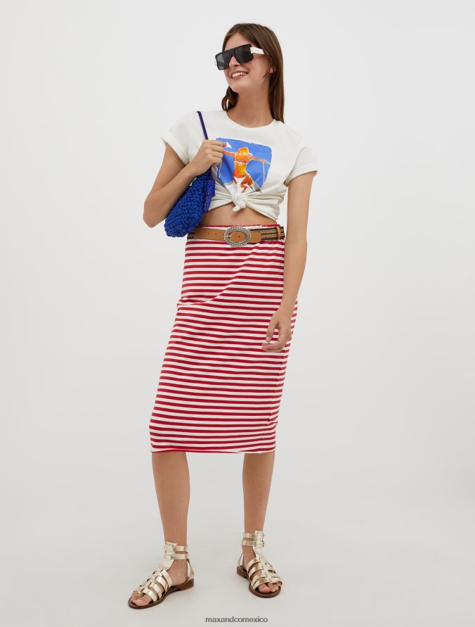 MAX&Co. mujer ¡dibujemos! camiseta cuadrada Z860B575 vestir Marfil