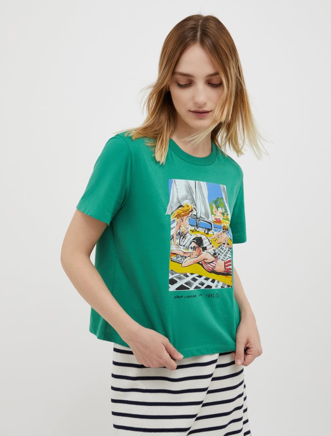 MAX&Co. mujer ¡dibujemos! camiseta cuadrada Z860B576 vestir azul claro