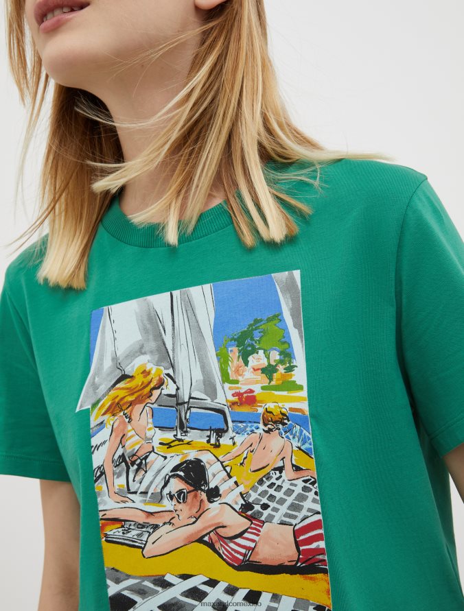 MAX&Co. mujer ¡dibujemos! camiseta cuadrada Z860B576 vestir azul claro