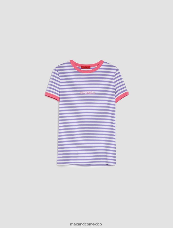 MAX&Co. mujer playera slim con logo estampado Z860B603 vestir lila