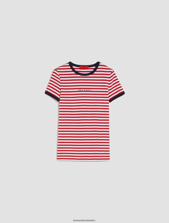 MAX&Co. mujer playera slim con logo estampado Z860B607 vestir rojo