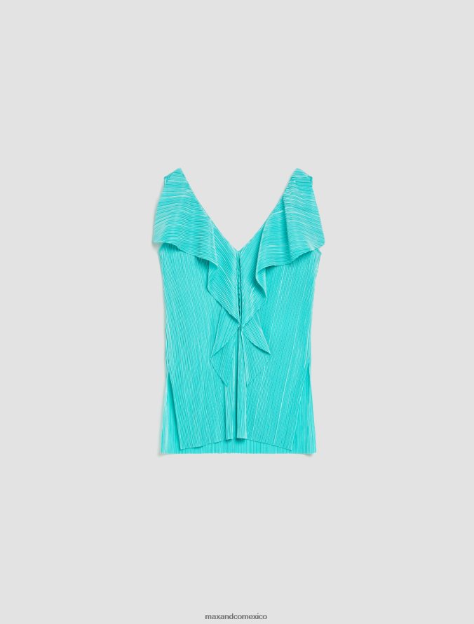 MAX&Co. mujer top de punto con volantes Z860B475 vestir verde pastel