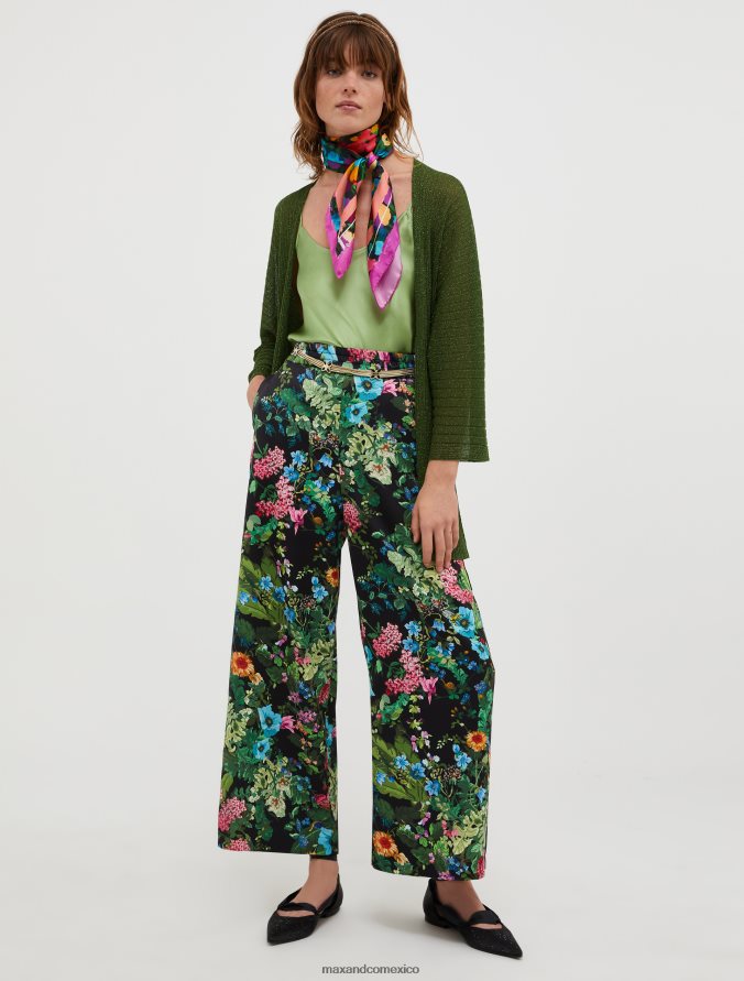 MAX&Co. mujer top de satén de seda Z860B467 vestir verde