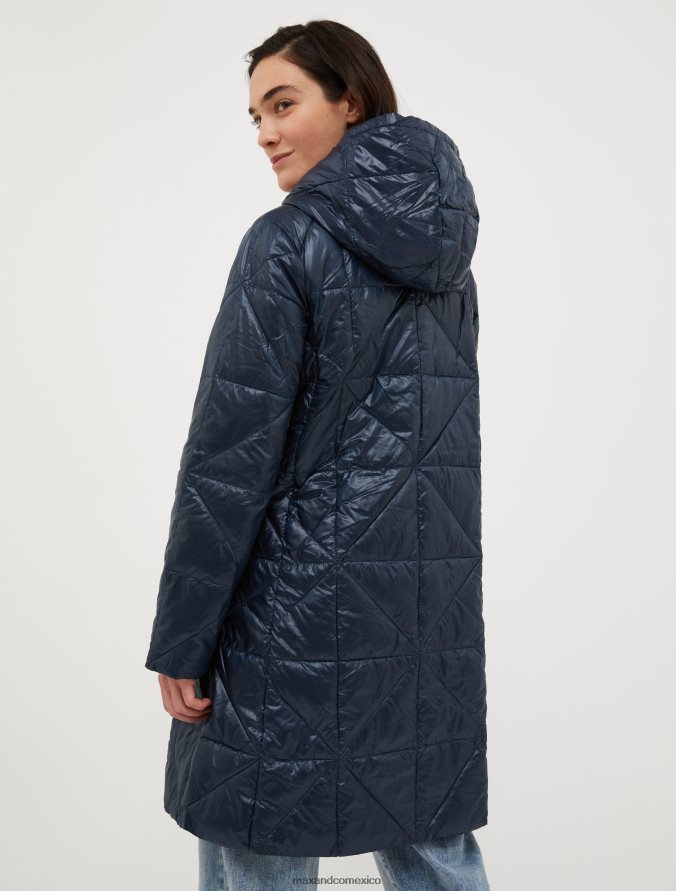 MAX&Co. mujer abrigo acolchado con capucha Z860B926 vestir azul medianoche