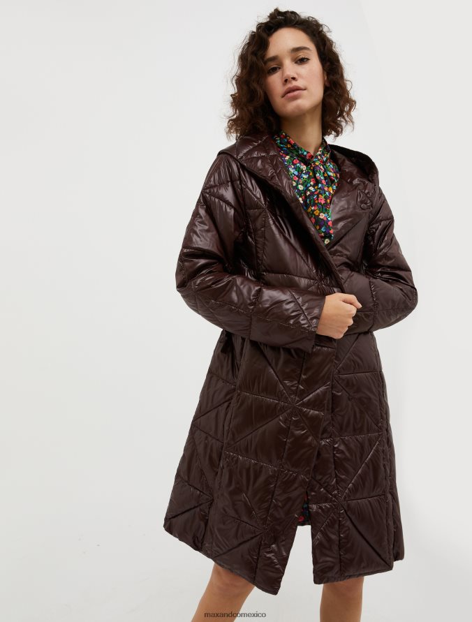 MAX&Co. mujer abrigo acolchado con capucha Z860B928 vestir marron oscuro