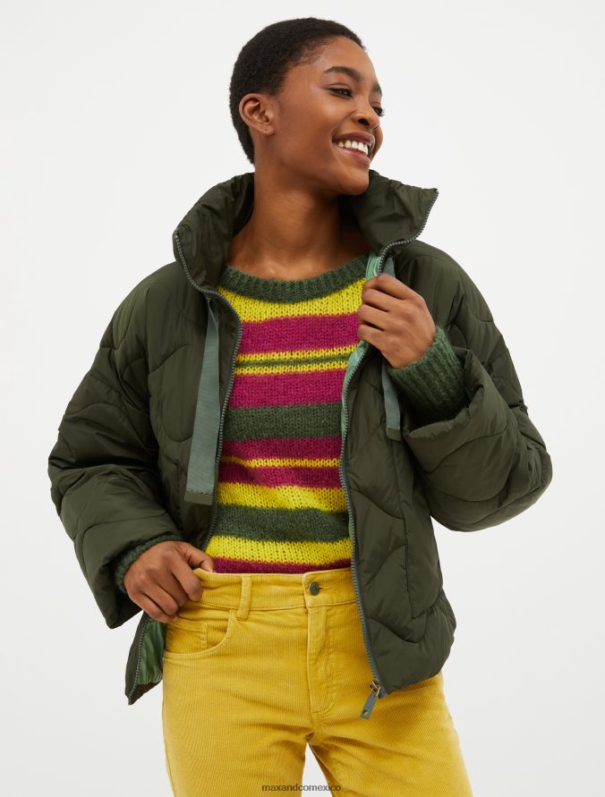 MAX&Co. mujer chaqueta acolchada con cordón ajustable Z860B924 vestir marrón barro