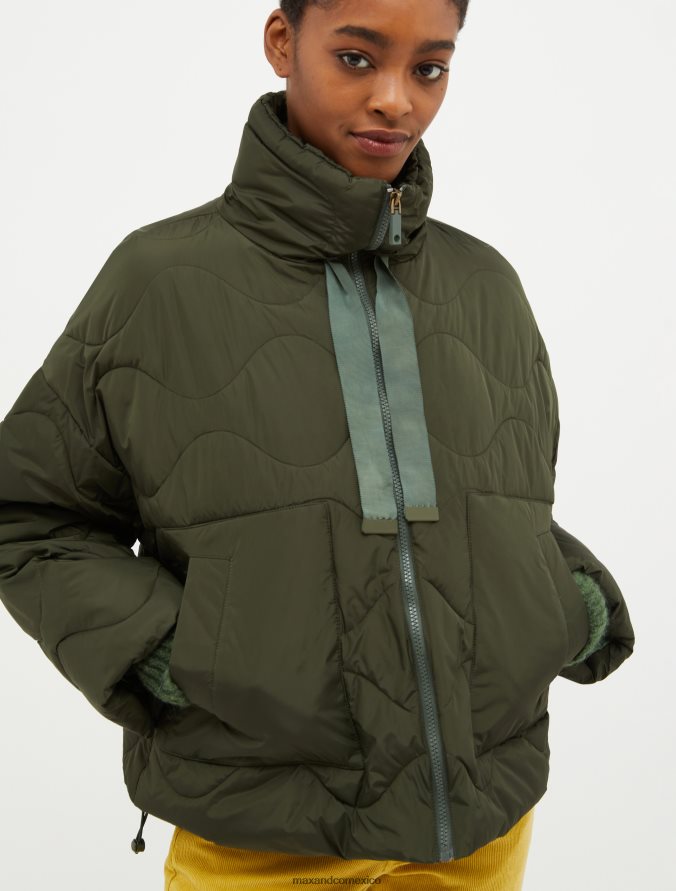 MAX&Co. mujer chaqueta acolchada con cordón ajustable Z860B924 vestir marrón barro