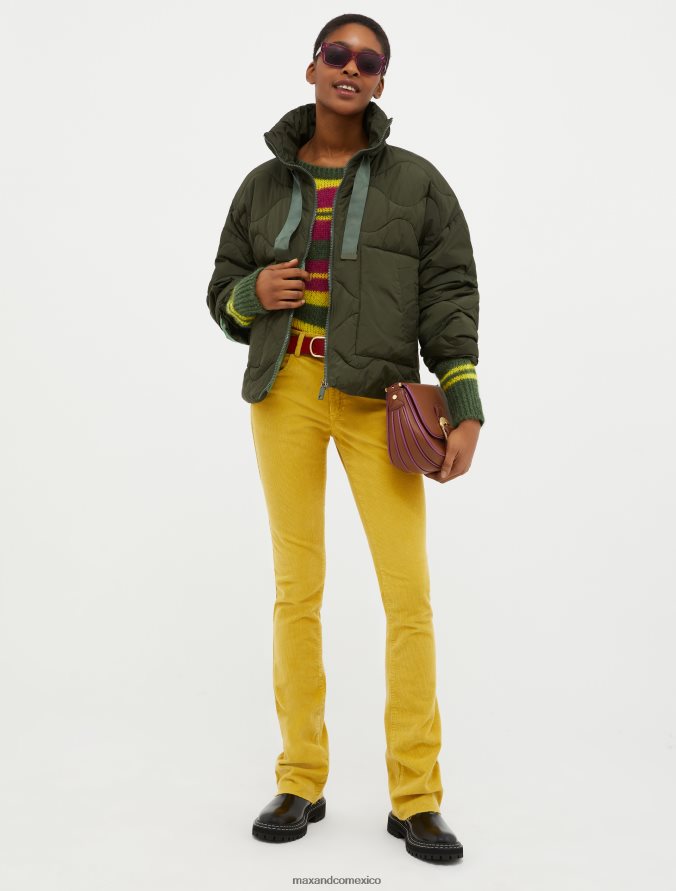 MAX&Co. mujer chaqueta acolchada con cordón ajustable Z860B924 vestir marrón barro