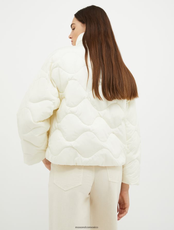 MAX&Co. mujer chaqueta acolchada con cordón ajustable Z860B925 vestir Marfil
