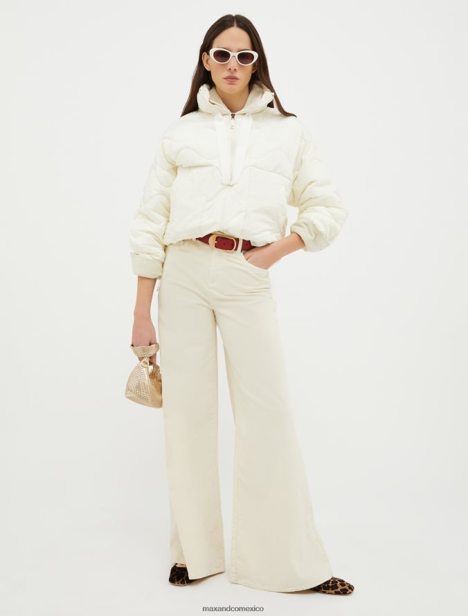 MAX&Co. mujer chaqueta acolchada con cordón ajustable Z860B925 vestir Marfil