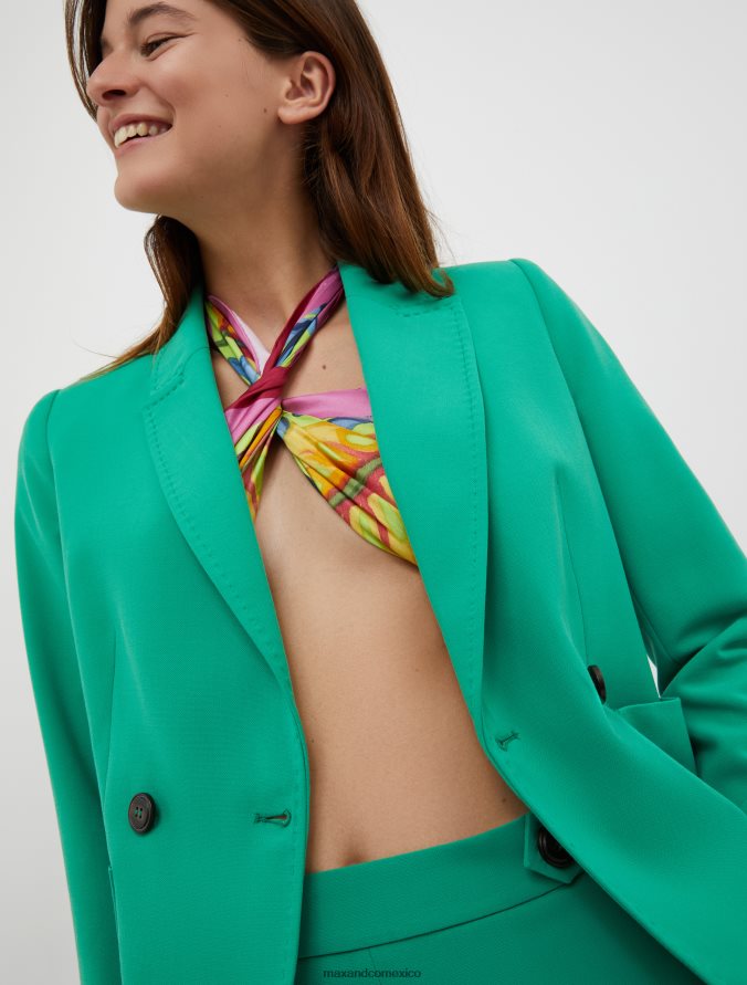 MAX&Co. mujer blazer de lona con doble botonadura Z860B190 vestir verde esmeralda