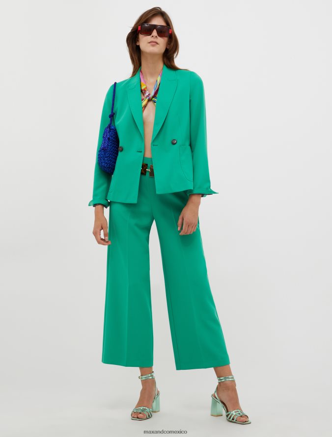 MAX&Co. mujer blazer de lona con doble botonadura Z860B190 vestir verde esmeralda
