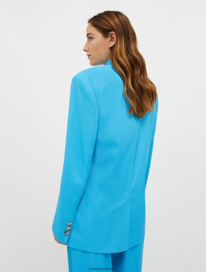 MAX&Co. mujer blazer de sarga de caballería Z860B213 vestir azul claro