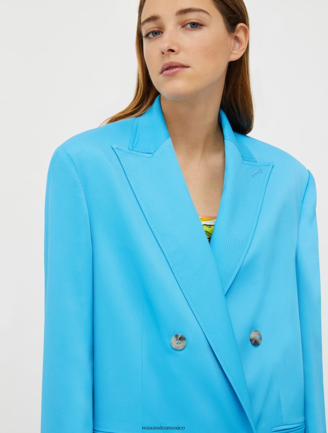 MAX&Co. mujer blazer de sarga de caballería Z860B213 vestir azul claro
