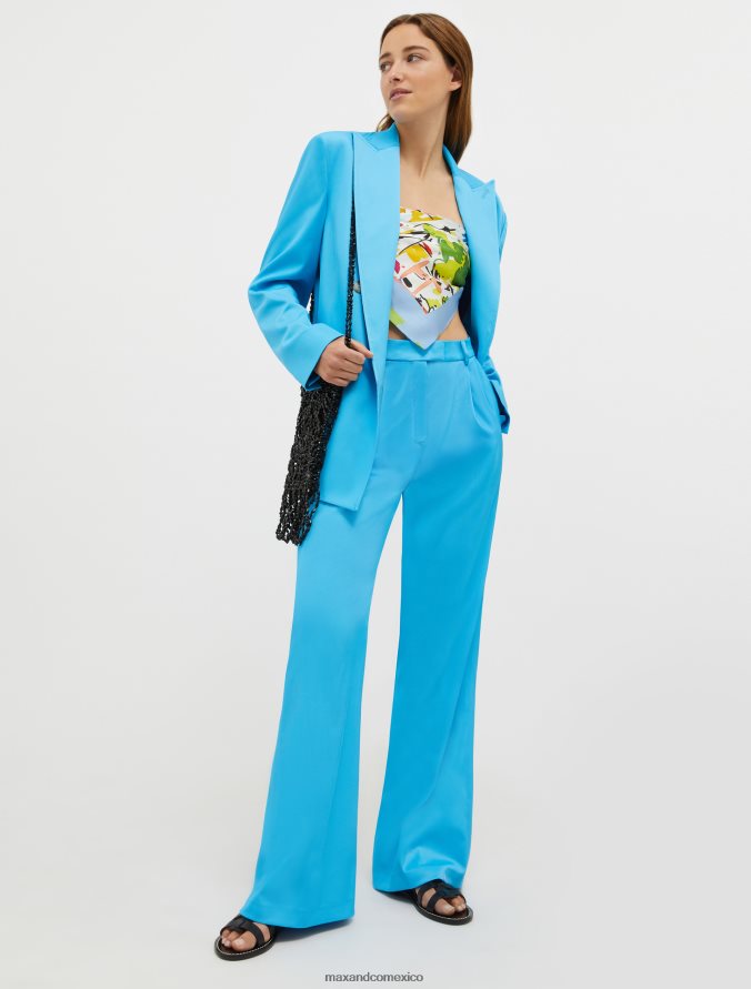 MAX&Co. mujer blazer de sarga de caballería Z860B213 vestir azul claro