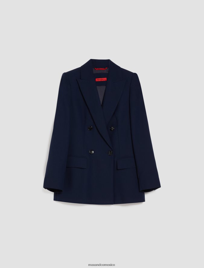 MAX&Co. mujer blazer de satén con doble botonadura Z860B257 vestir Azul marino