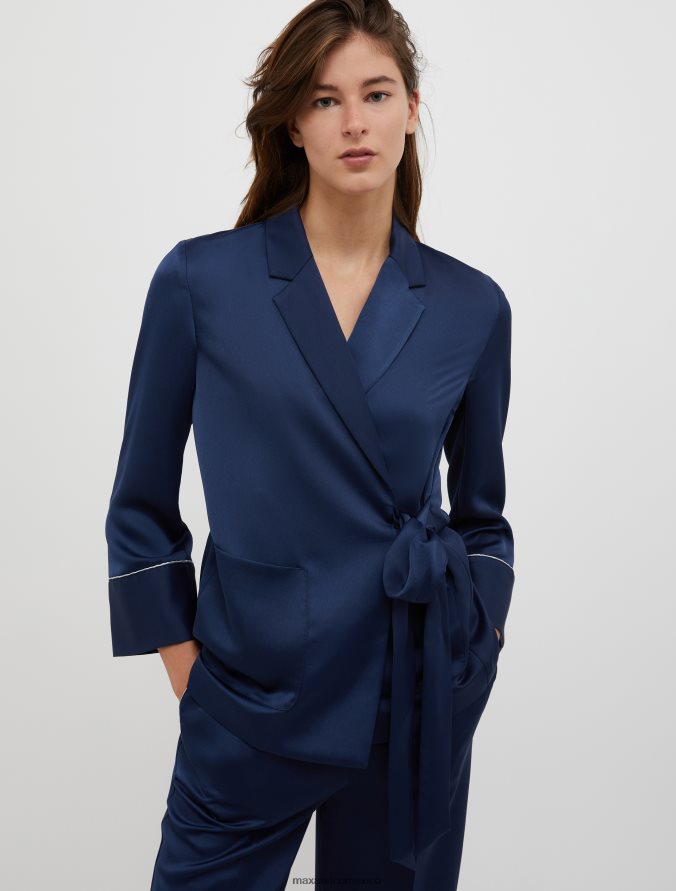 MAX&Co. mujer blazer estilo bata de satén con envers Z860B261 vestir Azul marino